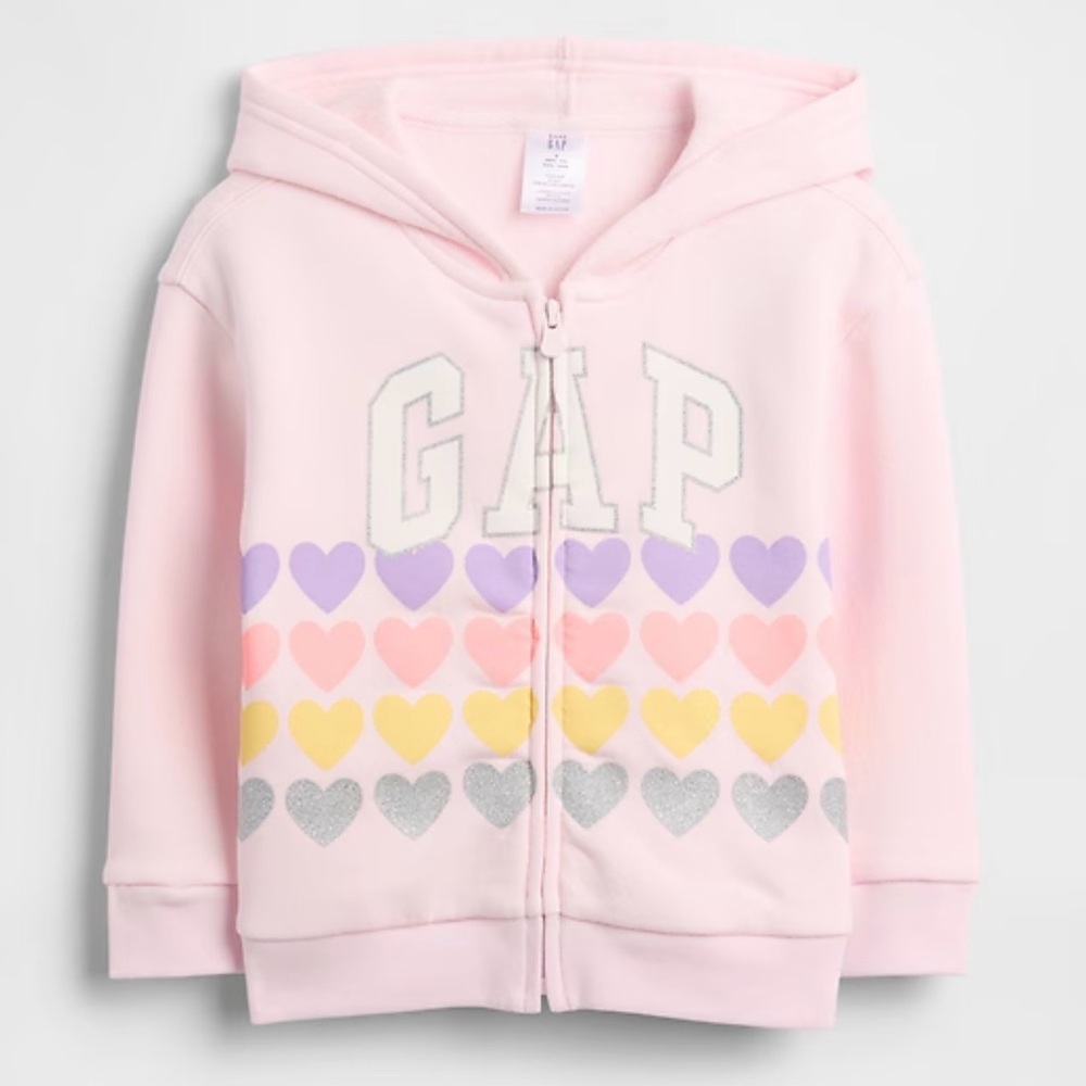 GAP Kids' Pink Heart Zip-Up Hoodie with pants 
2pc.Set